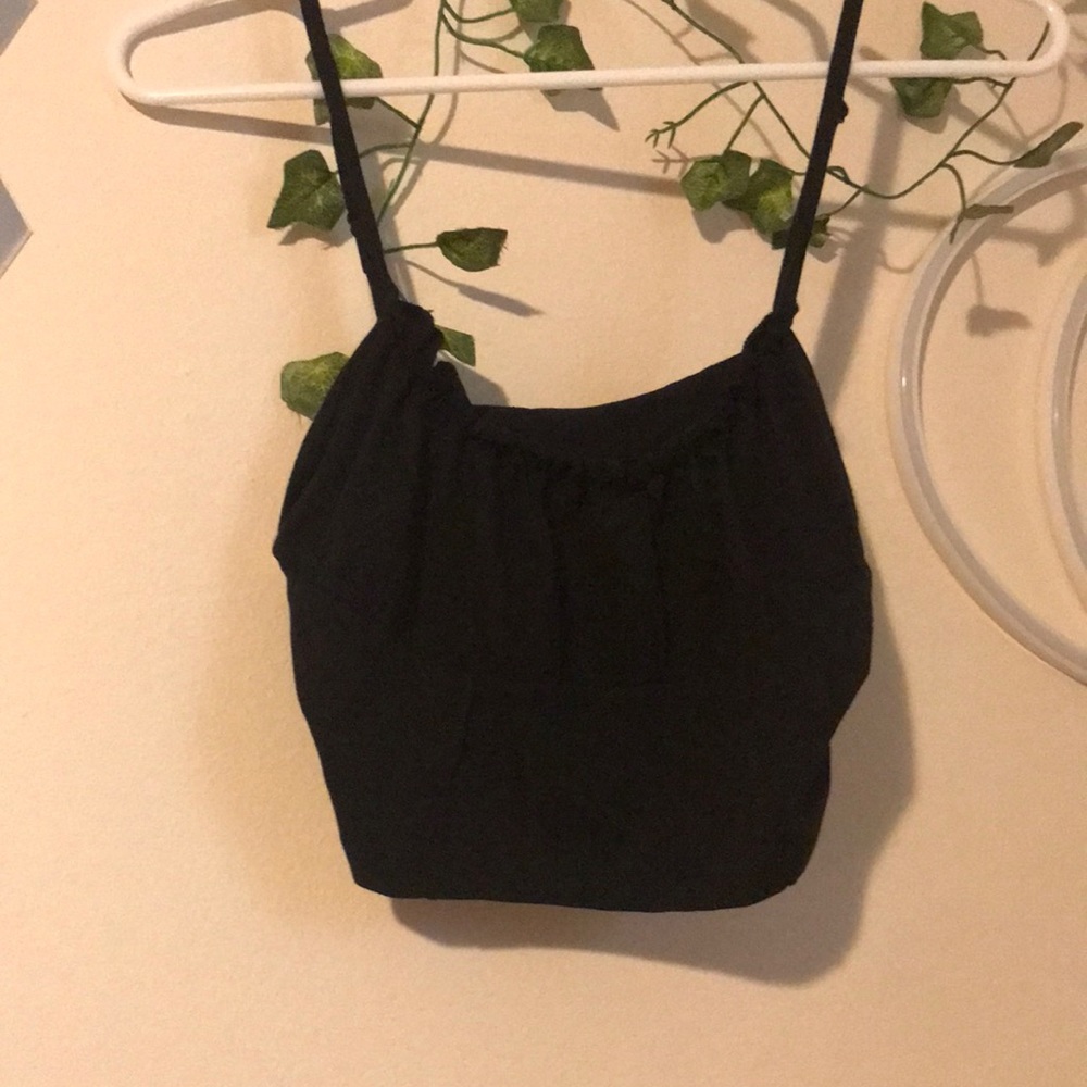 Urban Rebel black ruffle crop top